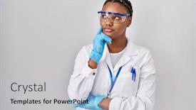  Presentation with african american woman question - Slides consisting of african-american-woman-with-braids background and a light gray colored foreground