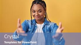  Presentation with acceptance - Slide deck having african-american-woman-with-braids background and a teal colored foreground