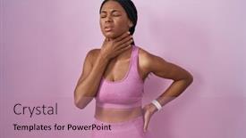  Presentation with sore throat - PPT layouts consisting of african-american-woman-with-braids background and a coral colored foreground