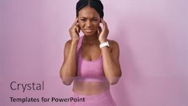  Presentation with noise - Presentation enhanced with african-american-woman-with-braids background and a coral colored foreground