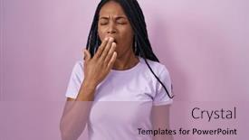  Presentation with sleepiness - Slides featuring african-american-woman-with-braids background and a coral colored foreground