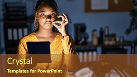  Presentation with lips mouth - Presentation theme with african-american-woman-with-braids background and a tawny brown colored foreground