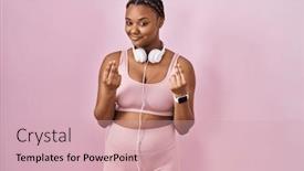  Presentation with payment - Presentation design featuring african-american-woman-with-braids background and a soft green colored foreground