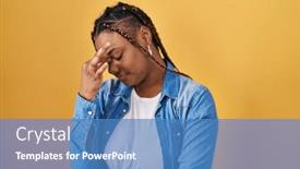  Presentation with stress - PPT theme consisting of african-american-woman-with-braids background and a teal colored foreground