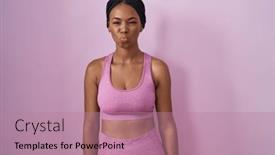  Presentation with puffing - Slides consisting of african-american-woman-with-braids background and a coral colored foreground