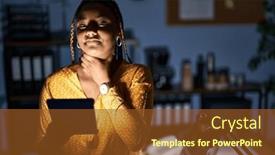  Presentation with sore throat - PPT theme consisting of african-american-woman-with-braids background and a tawny brown colored foreground