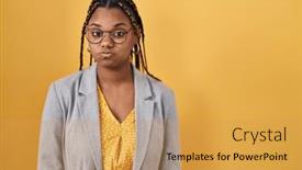  Presentation with puffing - Slide deck featuring african-american-woman-with-braids background and a yellow colored foreground