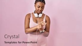  Presentation with arthritis - Presentation theme featuring african-american-woman-with-braids background and a soft green colored foreground