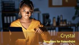  Presentation with depressed - PPT layouts featuring african-american-woman-with-braids background and a tawny brown colored foreground