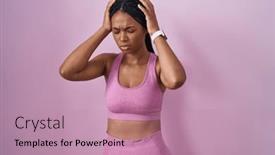  Presentation with migraine - Slide set featuring african-american-woman-with-braids background and a coral colored foreground