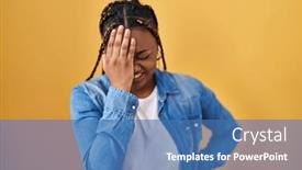  Presentation with face pain - Slide deck consisting of african-american-woman-with-braids background and a  colored foreground