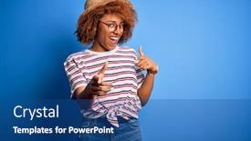  Presentation with curly hair - PPT layouts with african-american-woman-with-curly background and a ocean colored foreground