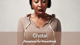  Presentation with smartphone - Cool new PPT theme with african american woman with smartphone backdrop and a coral colored foreground