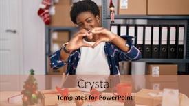  Presentation with african american business - Presentation consisting of african-american-woman-working background and a coral colored foreground