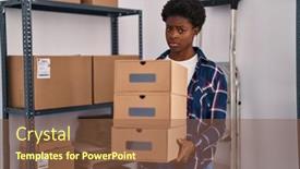  Presentation with african american business - Presentation featuring african-american-woman-working background and a  colored foreground