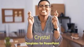  Presentation with hope - PPT theme with african-american-woman-working background and a violet colored foreground