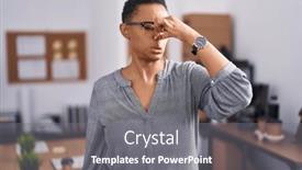  Presentation with breath - PPT theme with african-american-woman-working background and a gray colored foreground
