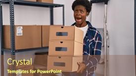  Presentation with african american business - Presentation having african-american-woman-working background and a  colored foreground