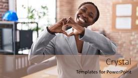  Presentation with american heart - Presentation theme consisting of african-american-woman background and a  colored foreground