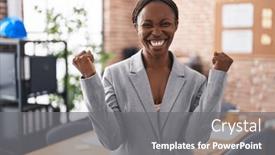  Presentation with populations african american - PPT theme enhanced with african-american-woman background and a gray colored foreground