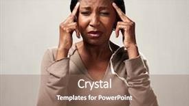  Presentation with headache - Cool new PPT layouts with african american women depression - headache backdrop and a violet colored foreground