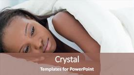  Presentation with sad woman - Colorful slide deck enhanced with african american women depression - sad woman waking up backdrop and a violet colored foreground