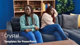  Presentation with african american women - Theme having african-american-women-friends-sitting background and a ocean colored foreground