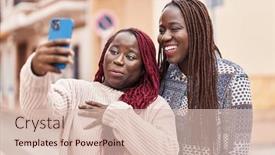  Presentation with african american women - Slides enhanced with african-american-women-friends-smiling background and a lemonade colored foreground