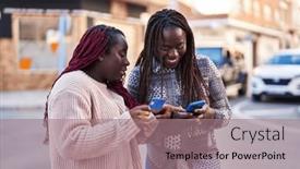  Presentation with african american women - Theme enhanced with african-american-women-friends-using background and a coral colored foreground