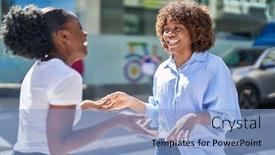  Presentation with african american women - Presentation theme consisting of african-american-women-mother background and a light blue colored foreground
