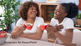  Presentation with african american women - Slide set featuring african-american-women-mother background and a coral colored foreground