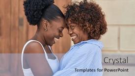  Presentation with african american women - Presentation having african-american-women-mother background and a light blue colored foreground