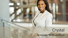  Presentation with modern - Cool new PPT theme with african american women professional - beautiful business woman in modern backdrop and a mint green colored foreground