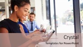  Presentation with college coffee shop - Beautiful slide set featuring red and white buttercup flowers backdrop and a dark gray colored foreground.