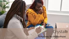  Presentation with mental - Presentation theme with african-american-women-psychologist background and a coral colored foreground