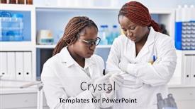  Presentation with african american women - Slides enhanced with african-american-women-scientists-looking background and a light gray colored foreground