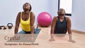  Presentation with african american women - Presentation theme enhanced with african-american-women-stretching-back background and a lemonade colored foreground
