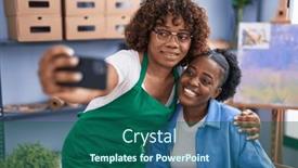  Presentation with african american women - Presentation design with african-american-women-teacher background and a ocean colored foreground