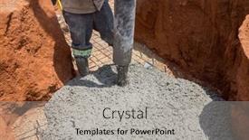  Presentation with concrete construction - Slide set enhanced with african-american-worker background and a  colored foreground