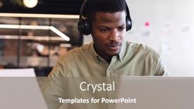  Presentation with african american business - Slide set consisting of african-american-young-businessman background and a gray colored foreground