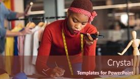  Presentation with african american business - Slide deck consisting of african-american-young-female-fashion background and a tawny brown colored foreground