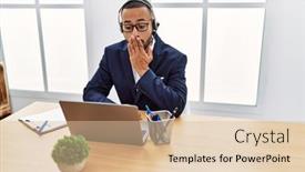  Presentation with african american in technology - PPT layouts with african-american-young-man-wearing background and a lemonade colored foreground