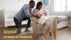  Presentation with newborn baby hospital - Beautiful slide deck featuring african americanparent - parents home from hospital backdrop and a tawny brown colored foreground