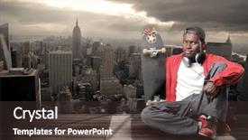  Presentation with new york - PPT layouts with african americans art - black guy with skateboard background and a tawny brown colored foreground