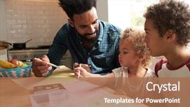  Presentation with african children - Amazing PPT layouts having african americans art - children and father painting picture backdrop and a coral colored foreground