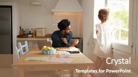  Presentation with paint art - Presentation theme with african americans art - father and daughter paint background and a  colored foreground