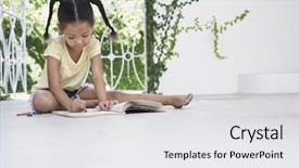  Presentation with crayons - PPT layouts with african americans art - full length of little girl background and a  colored foreground