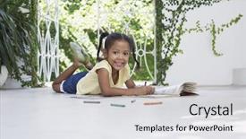  Presentation with crayons - Cool new slides with african americans art - full length portrait of little backdrop and a white colored foreground