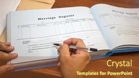  Presentation with indian marriage - Colorful presentation theme enhanced with african-and-indian-people-signing backdrop and a tawny brown colored foreground