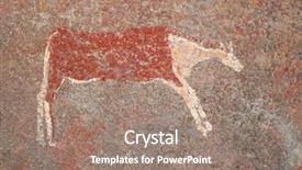  Presentation with rock painting - PPT theme featuring african artwork - bushmen san rock painting background and a coral colored foreground